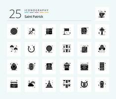 Saint Patrick 25 Solid Glyph icon pack including clover. patrick. gift. irish. festival vector