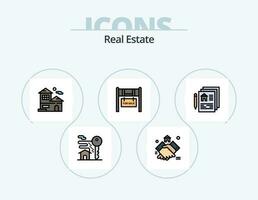 Real Estate Line Filled Icon Pack 5 Icon Design. home . calendar . real estate. building vector