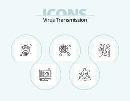 Virus Transmission Line Icon Pack 5 Icon Design. safety. virus. virus. scan. computer vector