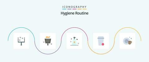 Hygiene Routine Flat 5 Icon Pack Including . cleaning. vector