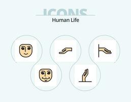 Human Line Filled Icon Pack 5 Icon Design. human. human. hands. face. face vector