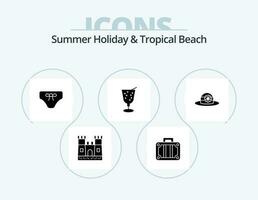 Beach Glyph Icon Pack 5 Icon Design. cap. beach. beach. juice. beach vector