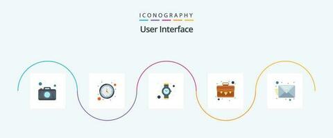 usuario interfaz plano 5 5 icono paquete incluso . mensaje. tiempo. bandeja de entrada. cosa vector