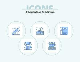 Alternative Medicine Blue Icon Pack 5 Icon Design. healthcare. wellness. healthcare. therapy. cupping vector