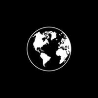 World Map on Globe Silhouette  for for Icon, Symbol, App, Website, Pictogram, Logo Type, Art Illustration or Graphic Design Element. Vector Illustration