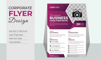 Minimal corporate business flyer design template free vector