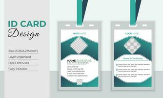 corporativo carné de identidad tarjeta diseño gratis vector modelo