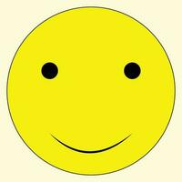 A simple smiling face, yellow and black circular face, suitable for social media posts and signs and tags and banners, suitable for icon and symbol and kids birthday cards, minimal drawing style vector