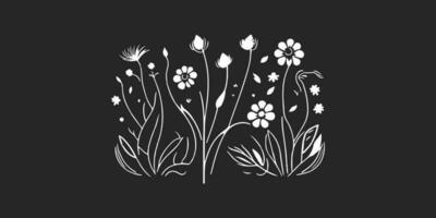 flores íconos conjunto aislado vector ilustración