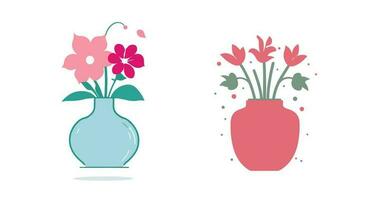 Flowers icons set isolated vector illustration