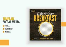 Food menu banner social media post. Editable social media templates for promotions on the Food menu. vector