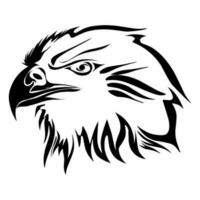 A tribal design of an eagle in black color. Perfect for tattoos, stickers, social media elements, ads, websites. vector