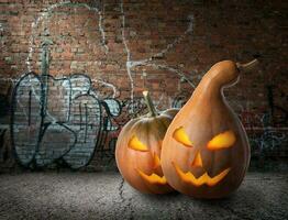 Pumpkins and graffiti photo