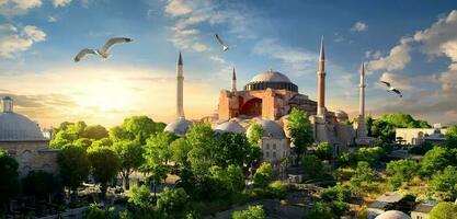 Hagia Sophia at sunset photo