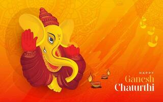 contento ganesh chaturthi festival saludo antecedentes modelo vector ilustración