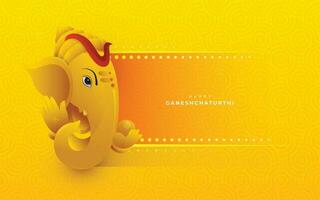 Happy Ganesh Chaturthi Festival Greeting Background Template Vector Illustration