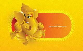 Happy Ganesh Chaturthi Festival Greeting Background Template Vector Illustration