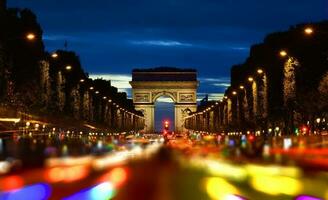 Champs Elysee in evening photo