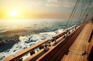 Sailboat in red sea photo