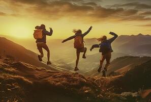 Jumping people - photo