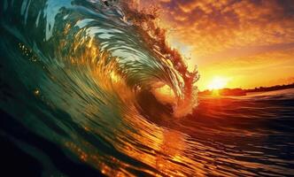 Surfing ocean wave photo