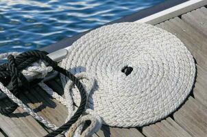 Nautical Roored Up Rope with Cleat photo