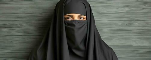 Muslim woman in niqab photo