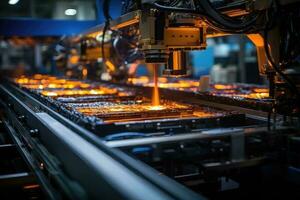 Production line of the factory. Industrial background photo