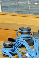 Winches with blue rope photo