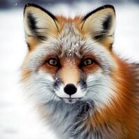 Fox in the snow - generative AI photo