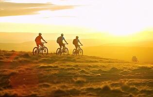 Group of cyclists photo