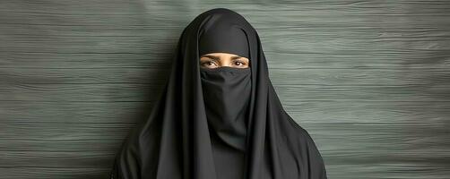 Muslim woman in niqab photo