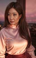 beautiful middle aged asian woman ,generative AI photo