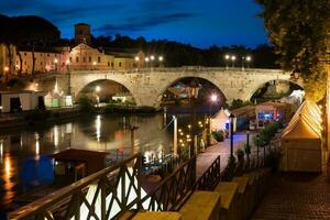 Bridge Cestio in night photo