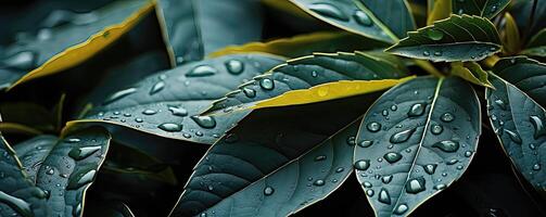 Water drops on leaves photo