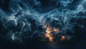 Dark sky with ominous clouds photo