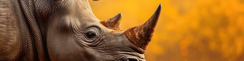 rinoceronte cuernos - generativo ai foto