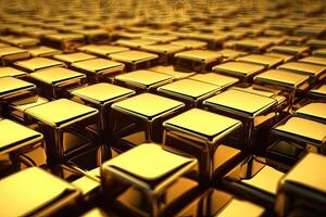 Golden cubes abstract background - photo