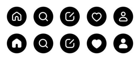 hogar, buscar, nuevo hilo, actividad, y perfil icono. social medios de comunicación elementos inspirado por hilos aplicación vector ilustración
