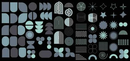 Brutalist abstract geometric shapes vector