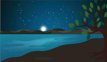 Landscape night view vector