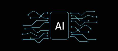 AI banner with black background vector