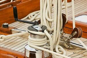 Winch rope and pulleys photo