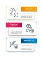Personal tax types infographic chart design template. Individual contributions. Editable infochart with icons. Instructional graphics with step sequence. Visual data presentation vector