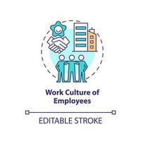 Work culture of employees concept icon. Competitive system. Private sector feature abstract idea thin line illustration. Isolated outline drawing. Editable stroke vector