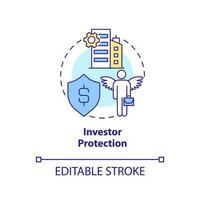 Investor protection concept icon. Financial safety. Private sector regulations abstract idea thin line illustration. Isolated outline drawing. Editable stroke vector
