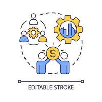 Inclusion concept icon. Sustainable development and social equality. Wellbeing economy principle abstract idea thin line illustration. Isolated outline drawing. Editable stroked vector