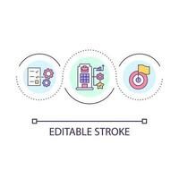 Professional development strategy loop concept icon. Boost career growth. Target objectives abstract idea thin line illustration. Isolated outline drawing. Editable stroked vector