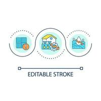 Agriculture backwardness loop concept icon. Climate change. Achieving inclusive growth barrier abstract idea thin line illustration. Isolated outline drawing. Editable stroked vector