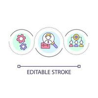 Searching talent loop concept icon. Recruitment process. HR selection. Finding employees. Headhunting abstract idea thin line illustration. Isolated outline drawing. Editable stroked vector